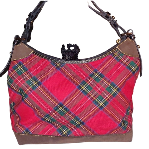 Dooney and Bourke Tartan Hobo Purse - Picture 2 of 15